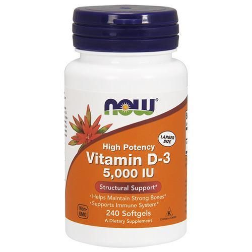 NOW Foods Witamina D-3 5000 IU 240 kaps D3