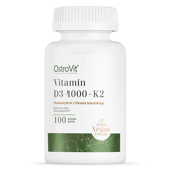 OstroVit  D3 4000 IU + K2 100 tabletek vege /  Witamina D3+k2